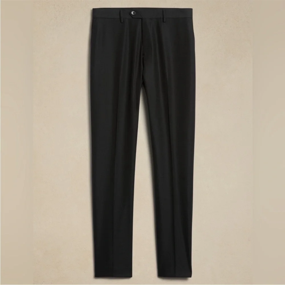 NWT! Banana Republic Black Signature Italian Hopsack Suit Pant
